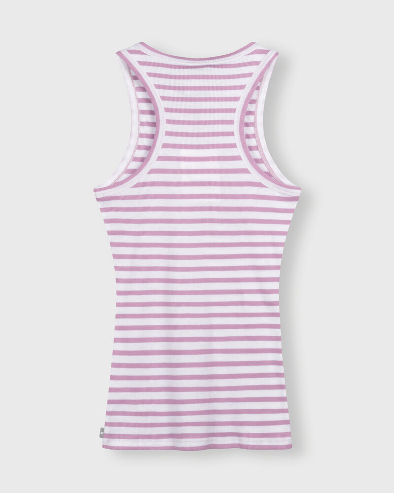 10Days Tanktop Rib Stripes Ecru/Violet