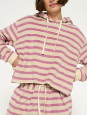 10Days Hoodie Towling Stripes Dust/Violet