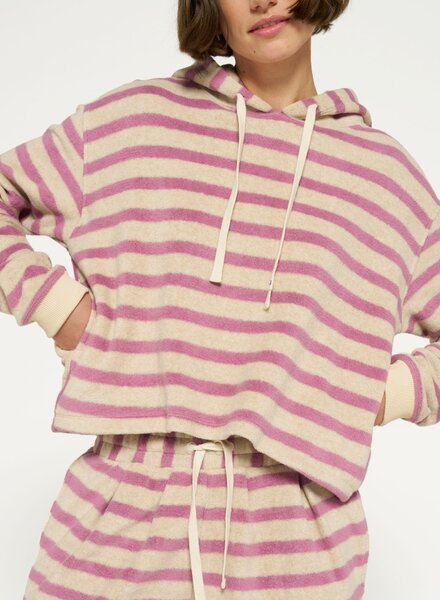 10Days Hoodie Towling Stripes Dust/Violet