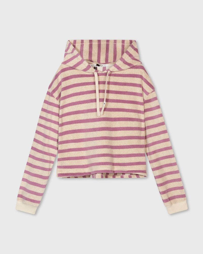 10Days Hoodie Towling Stripes Dust/Violet