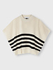 10Days Sleeveless Sweater Knit Stripes Light Safari