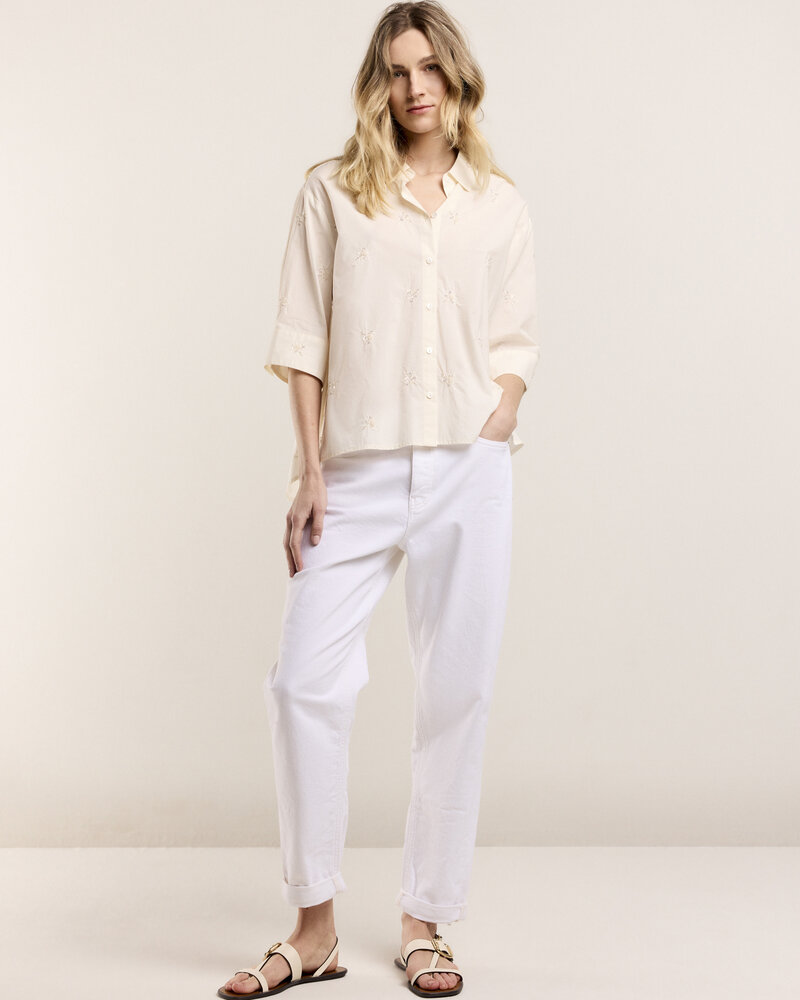 Summum Woman Blouse Embellished Cotton Ivory