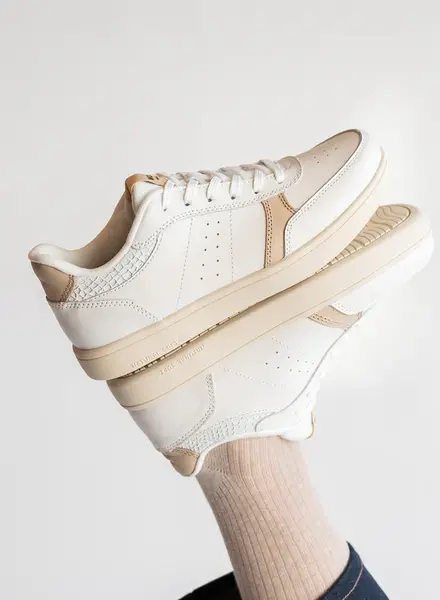 Woden Bjork Sneaker Leather Coffee Cream/Blanc de Blanc