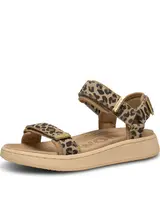 Woden Line Sandal Suede Leather  Leopard