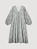 Summum Woman Dress Heavy Embroidery Stripes Ivory