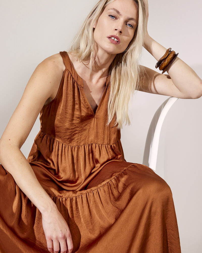 Summum Woman Dress Silky Touch Cacao