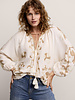 Summum Woman Top Linen Embro Ivory