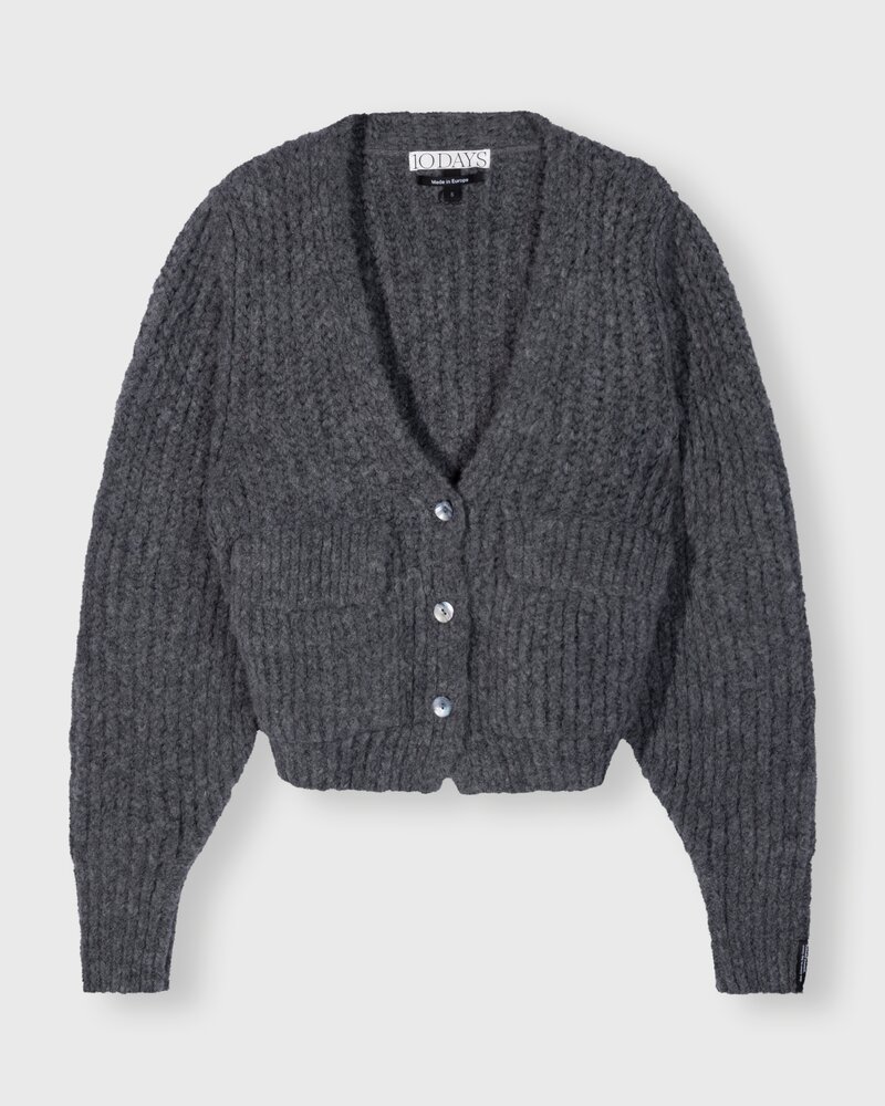 10Days Chunky Knit Cardigan Antra Melee