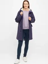 Derbe Hamburg Travel Cozy Rain Coat Purple/Offwhite