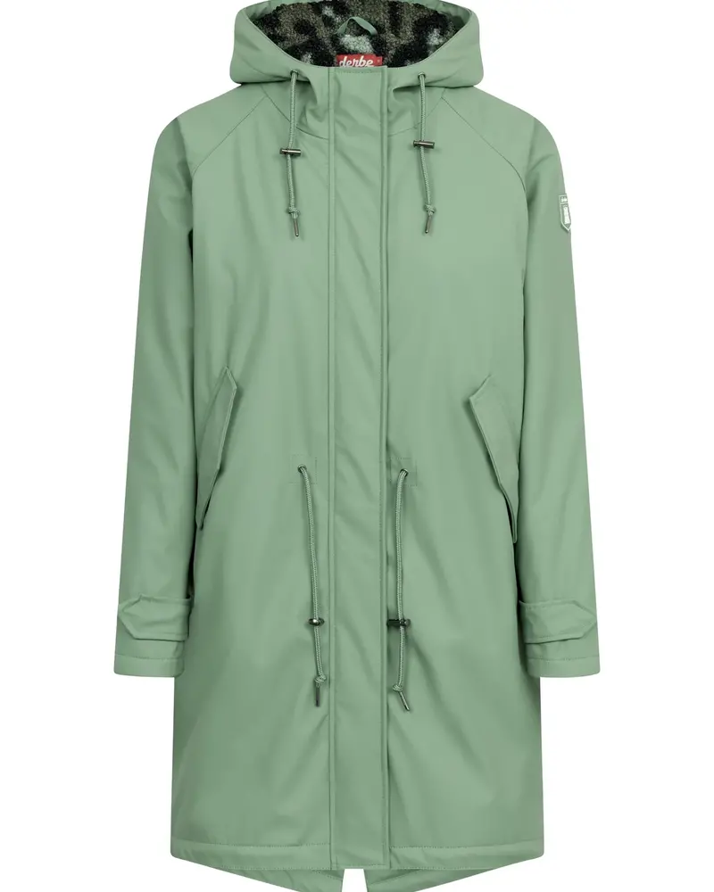 Derbe Hamburg Travel Cozy Rain Coat Hedge Green/Leo