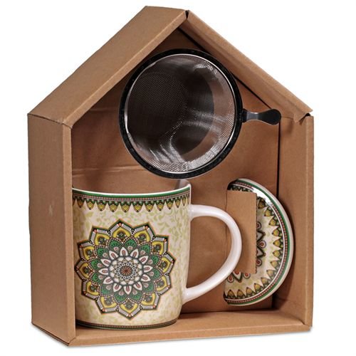 Theemok set Mandala Groen