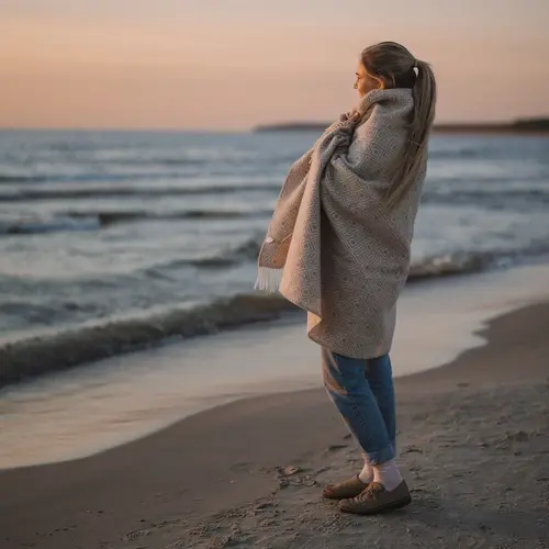 Flokati Meditatie omslagdeken Merino Bruin/Creme