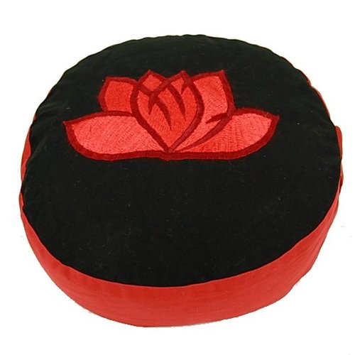 Meditatiekussen Lotus Zwart/Rood