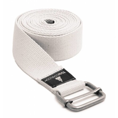 YOGISTAR Yoga Riem Wit Metalen schuif gesp (260cm.x4cm.)