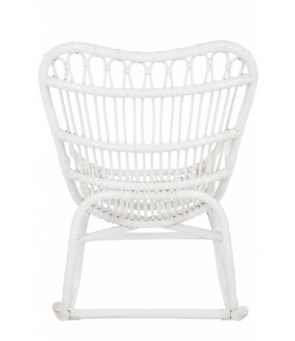 Duverger® Nostalgic - Chaise à bascule - rotin - blanc mat - 66x110x93cm