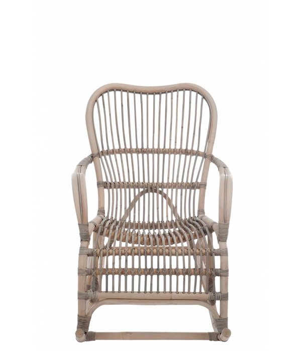 Duverger® Nostalgie - Schaukelstuhl - Rattan - grau - 66x110x93cm