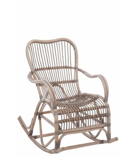 Nostalgic - Chaise à bascule - rotin - gris - 66x110x93cm