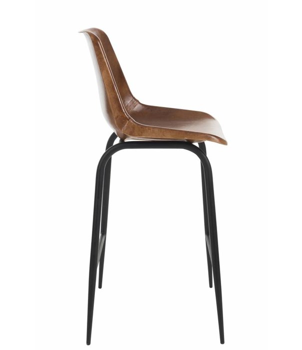 Duverger® High Chair 2 - Tabouret de bar - lot de 2 - cognac - cuir - métal