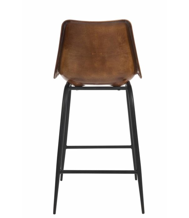 Duverger® High Chair 2 - Barhocker - 2er Set - cognac - Leder – Metall