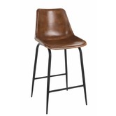 High Chair 2 - Barhocker - 2er Set - cognac - Leder – Metall