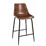 High chair 2 - Barstoel - set van 2 - cognac - leder - metaal
