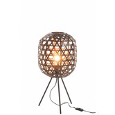 Bamboo Light - Lampe à poser - cylindre - bambou - noir - tripode - métal