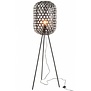 Bamboo light - Vloerlamp - cilinder - bamboe - zwart - driepikkel - metaal