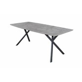 Cosy - Table à manger 160 - ovale - aspect béton - gris - 160x90x76cm