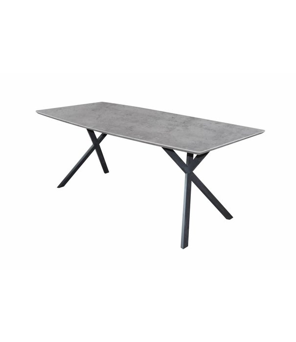 Duverger® Cosy - Table à manger 160 - ovale - aspect béton - gris - 160x90x76cm