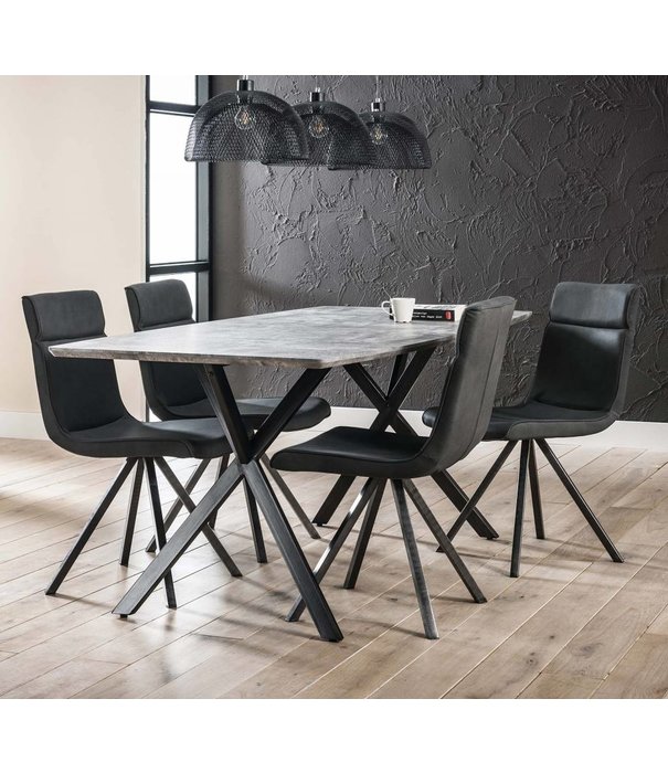 Duverger® Cosy - Table à manger 190 - ovale - aspect béton - gris - 190x90x76cm