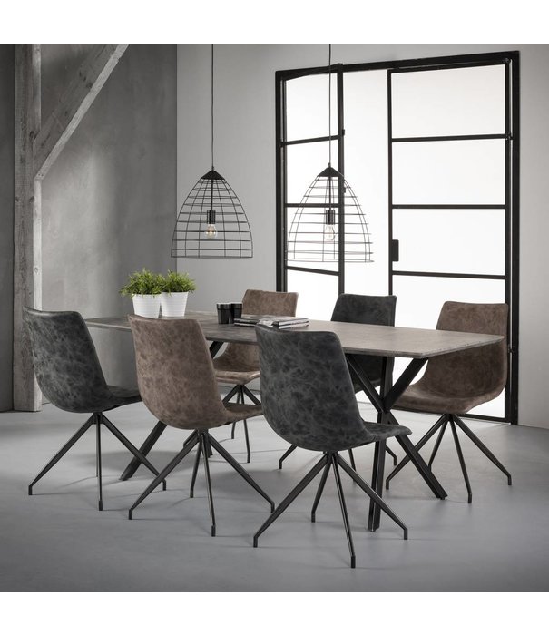 Duverger® Cosy - Table à manger 190 - ovale - aspect béton - gris - 190x90x76cm