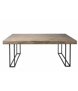 Mosaic - table de salle à manger - rectangulaire - teck patiné -L240cm - structure en métal