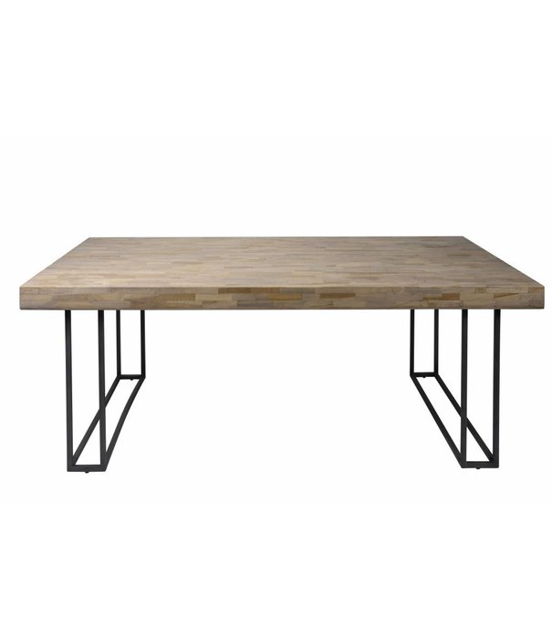 Duverger® Mosaic - table de salle à manger - rectangulaire - teck patiné -L240cm - structure en métal