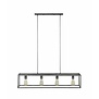 Cube - Hanglamp - stalen frame - rechthoek - oud zilver - met 4 LED lichtbronnen