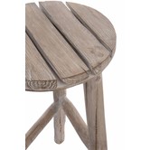 Nature - Tabouret - rond - bois - white wash