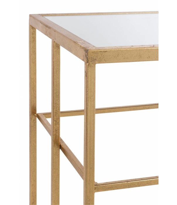 Duverger® Gold - Sidetable - rechthoekig  - wit glazen blad - metalen frame - goudkleurig