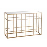 Gold - Sidetable - rechthoekig  - wit glazen blad - metalen frame - goudkleurig