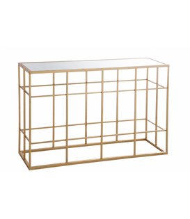 Gold - Sidetable - rechthoekig  - wit glazen blad - metalen frame - goudkleurig