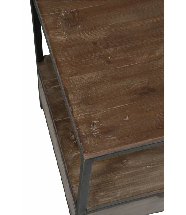 Duverger® Industry - Couchtisch - rechteckig - Holz - Metallgestell - 2 Schubladen