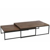 Industry - Salontafel - set van 2 - rechthoekig - hout - metalen frame - inschuifbaar