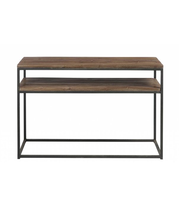 Duverger® Industry - Sidetable - rechthoekig - hout - metalen frame - 2 bladen