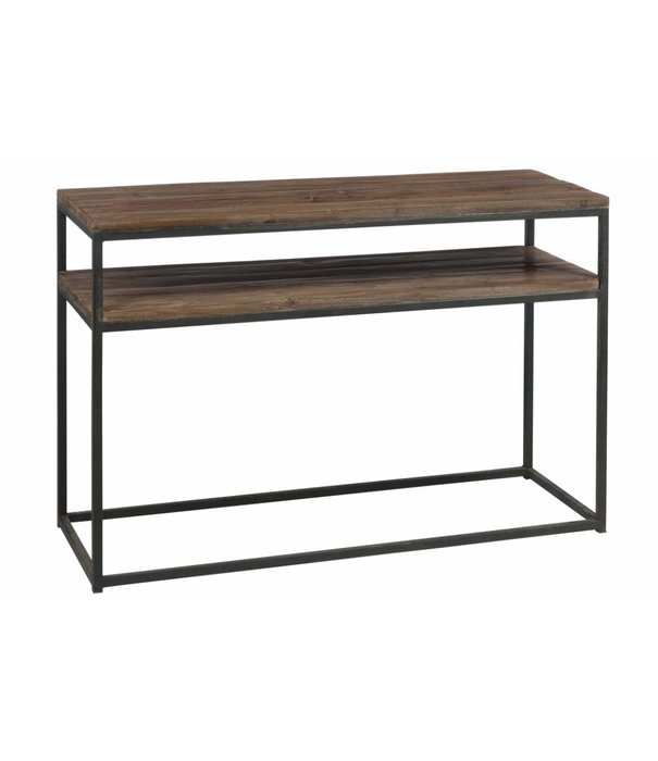 Duverger® Industry - Table d'appoint - rectangulaire - bois - structure métallique - 2 plateaux