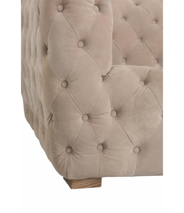 Duverger® Brexsit Velvet - Sofa - 3-Sitzer - beige - Samt - Knöpfe - L 239cm