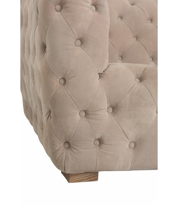 Duverger® Brexsit velvet - Sofa - 3zit - beige - fluweel - knopen - L 239cm