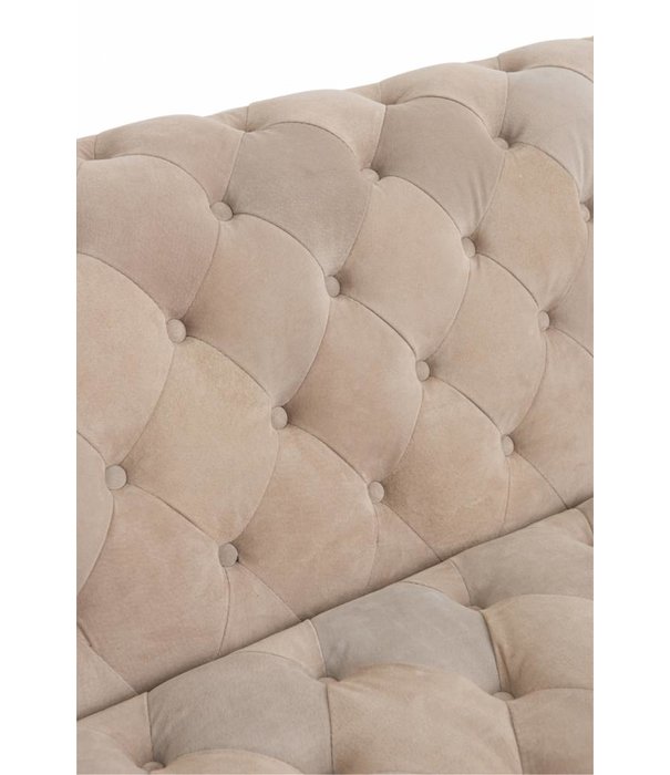 Duverger® Brexsit Velvet - Sofa - 3-Sitzer - beige - Samt - Knöpfe - L 239cm