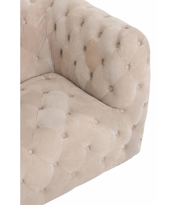 Duverger® Brexsit Velvet - Canapé - 3 places - beige - velours - boutons - L 239cm