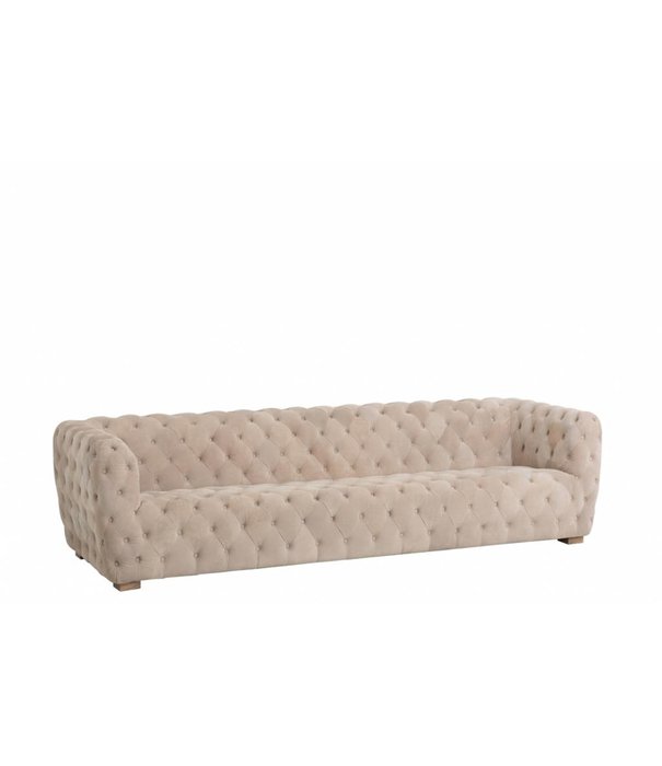 Duverger® Brexsit Velvet - Sofa - 3-Sitzer - beige - Samt - Knöpfe - L 239cm