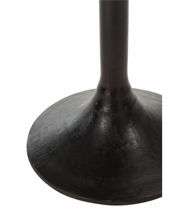 Duverger® Bistro - table - ronde - plateau en bois - naturel - base en métal - noir