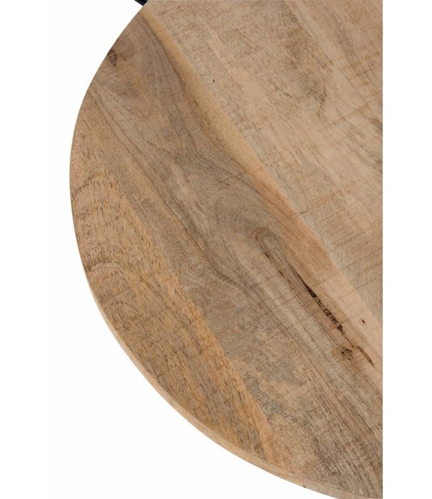 Duverger® Bistro - table - ronde - plateau en bois - naturel - base en métal - noir