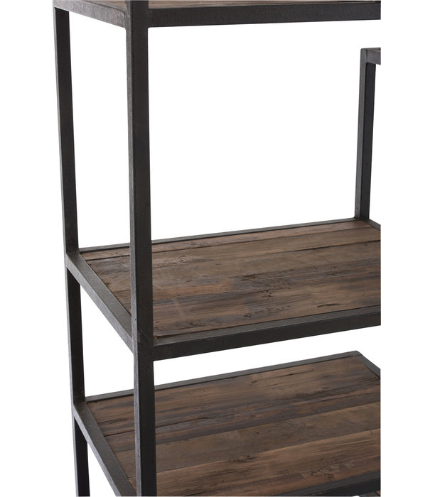 Duverger® Industry - Rek - rechthoekig - 9 houten legborden - zwart - metalen frame